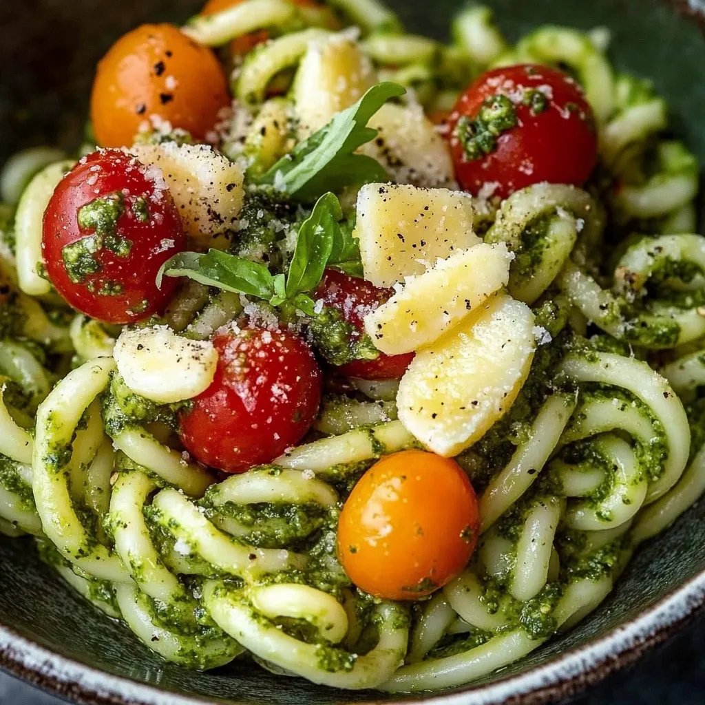 Pesto Pasta Salad mit Tomaten & Mozzarella! 😍