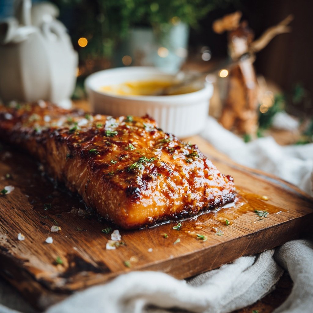 Gegrillter Lachs Mit Honig Senf Glasur