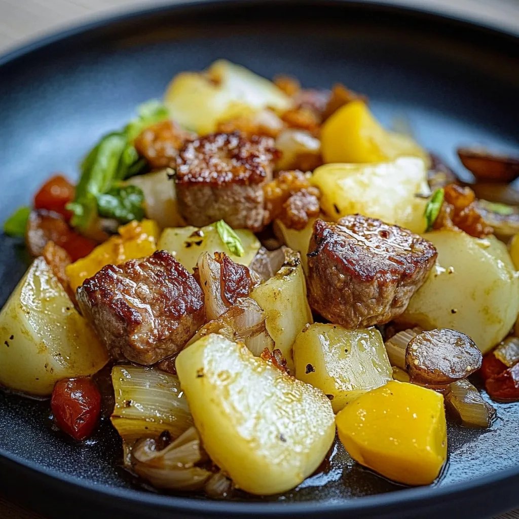Herzhafte Spitzkohl-Kartoffel-Pfanne mit Hackfleisch