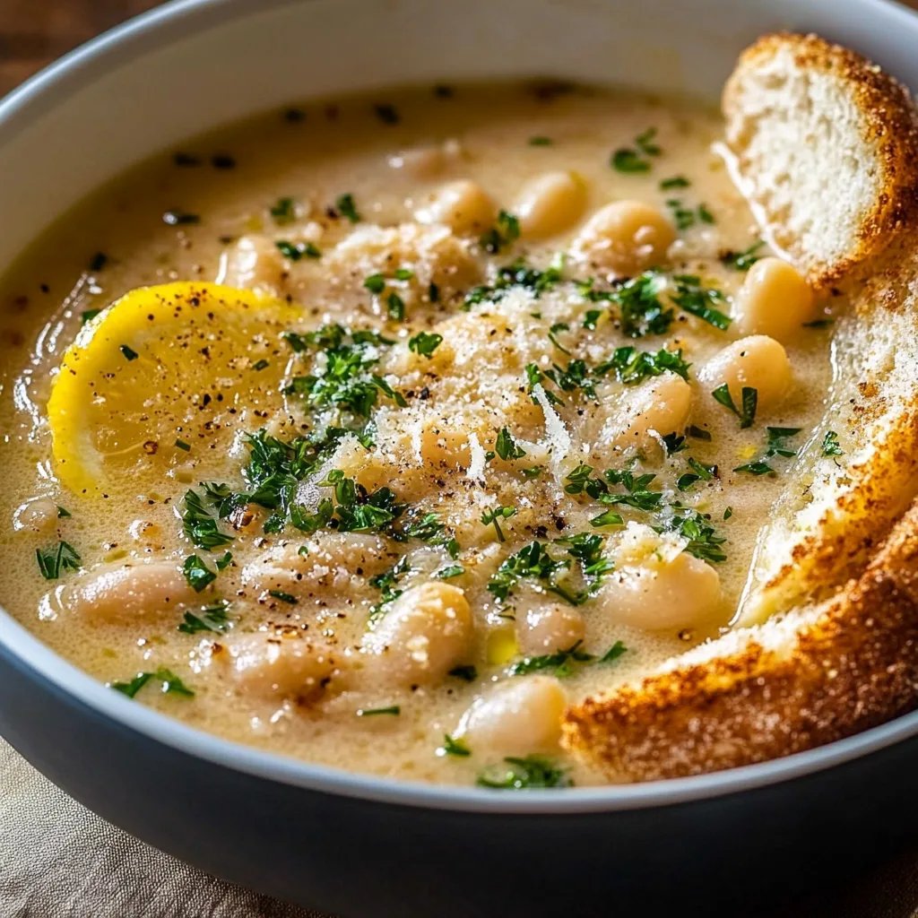 Cremige weiße Bohnen mit Parmesan und Zitrone